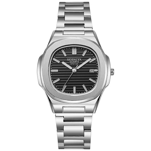 Elevate Your Style with the 2024 Luxury Men's Quartz Wristwatch - Big Dial, Silver Stainless Steel, and Classic Design